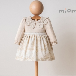 KIZ 6/24 AY MİOMİNİ DANTEL YAKALI ELBİSE