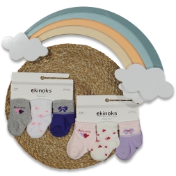 KIZ 6/6 AY 12\'Lİ ŞANS DESEN KIZ BEBE MEVSİMLİK SOK