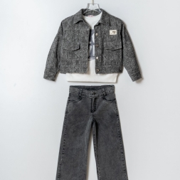 KIZ 6/9 YAŞ ARMA DETAYLI ÜÇLÜ TAKIM