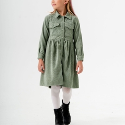 KIZ 6/9 YAŞ FİTİLLİ CEP KAPAKLI ELBİSE