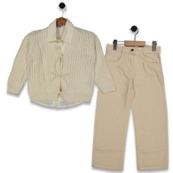 KIZ 6/9 YAŞ ÖNÜ BAĞLAMALI TRİKO TAKIM