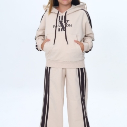 KIZ 8/16 YAŞ ŞERİTLİ VE KAPŞONLU TAKIM