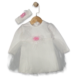 KIZ 9/18 AY BELİ OMUZU DANTELLİ ELBİSE