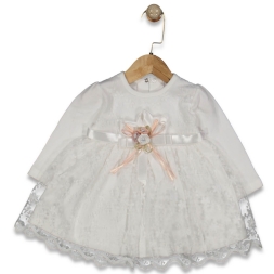 KIZ 9/18 AY KEMERLİ DANTELLİ ELBİSE