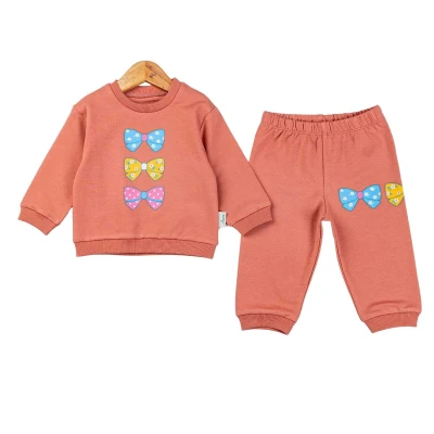 KIZ 9/18 AY LITTLE BOW FİYONK BASKILI TAKIM