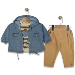 KIZ 9/24 AY BADİ PNT KOT CEKET 3\'LÜ TAKIM