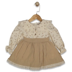 KIZ 9/24 AY BEBE YAKALI MÜSLİN ELBİSE