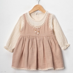 KIZ 9/24 AY BONCUKLU ELBİSE