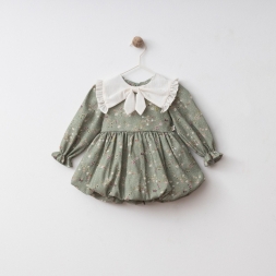 KIZ 9/24 AY BÜYÜK YAKALI ELBİSE