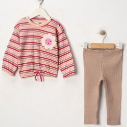 KIZ 9/24 AY ÇİZGİ DESENLİ TAKIM