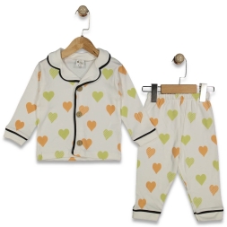 KIZ 9/24 AY ÇİZGİLİ KAPLİ PİJAMA TAKIM