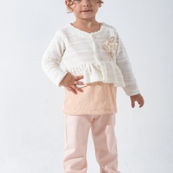 KIZ 9/24 AY DANTELLİ BLUZ BOLEROLU ÜÇLÜ TAKIM