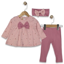 KIZ 9/24 AY DESENLİ BANDANALI KIZ TAKIM