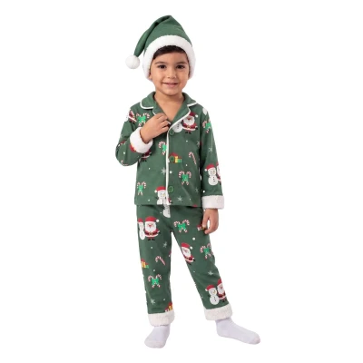 KIZ 9/24 AY FİYOKLU NOEL UZUN KOLLU PİJAMA TAKIM