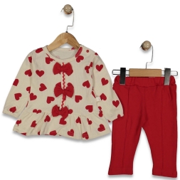 KIZ 9/24 AY FİYONKLU KALPLİ TAKIM