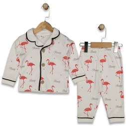 KIZ 9/24 AY FLAMİNGO BASKILI PİJAMA TAKIM