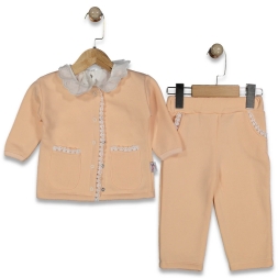 KIZ 9/24 AY GÜPÜR İŞLEMELİ ŞARDONLU 3LÜ  TAKIM