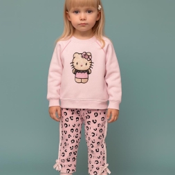 KIZ 9/24 AY HELLO FİTİ BASKILI 2Lİ ŞARDONLU TAKIM