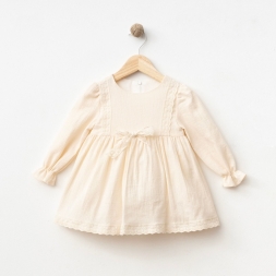 KIZ 9/24 AY İNCE DANTELLİ KRINKIL ELBİSE