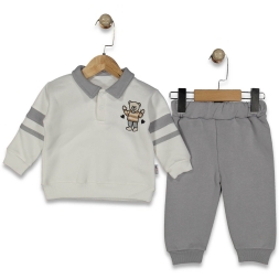 KIZ 9/24 AY KALP AYI İŞLEMELİ ŞARDONLU  TAKIM