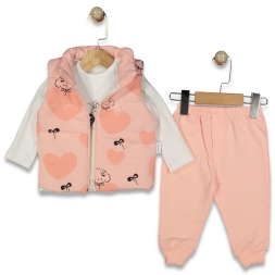 KIZ 9/24 AY KALPLİ BASKILI ELYAFLI ŞİŞME 3’LÜ TAKI