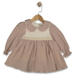 KIZ 9/24 AY KARELİ MÜSLİN ELBİSE