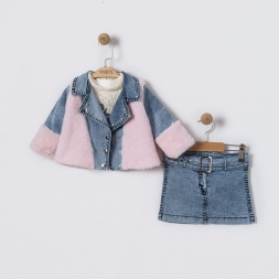 KIZ 9/24 AY KOT ETEK VE PELUŞ KOMBİNLİ DÖRTLÜ TAKI