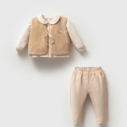 KIZ 9/24 AY KUZU YELEK MÜSLİN GÖMLEK PNT 3\'LÜ TAKI