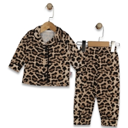 KIZ 9/24 AY LEOPAR DESEN BASKILI PİJAMA TAKIM