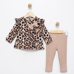KIZ 9/24 AY LEOPAR DESENLİ FİYONKLU TAKIM