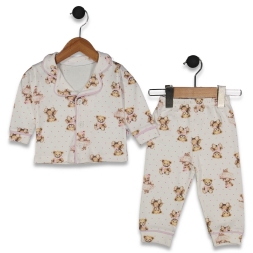 KIZ 9/24 AY PUAN AYICIK BASKILI PİJAMA TAKIM