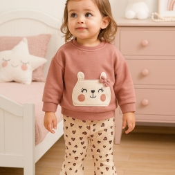 KIZ 9/24 AY TATLI AYICIK KULAKLI İKİLİ TAKIM