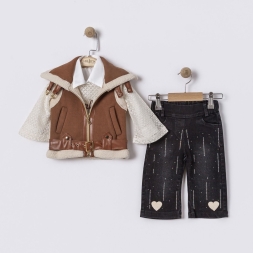 KIZ 9/24 AY YELEK KABAN PERFECT BASKILI DÖRTLÜ TAK