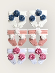 KIZ BEBEK BANDANA ÇORAP SET