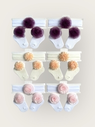 KIZ BEBEK BANDANA ÇORAP SET