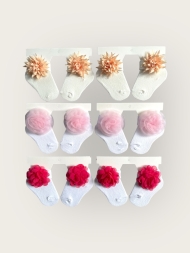 KIZ BEBEK ÇİÇEKLİ ÇORAP