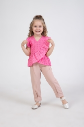 KIZ ÇOCUK FİSTO GÖMLEK PANTOLONLU TAKIM