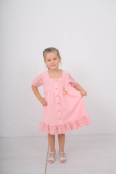 KIZ ÇOCUK VİSKON FİSTO KOLLU ELBİSE