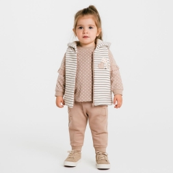 KIZ 9/24 AY KALP NAKIŞLI YELEKLİ TAKIM