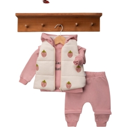 KIZ 9/24 AY ÇİKEK SÜZÜNELİ YELEKLİ TAKIM