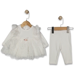 KIZ 3/12 AY ÇİÇEKLİ TAYTLI ELBİSE