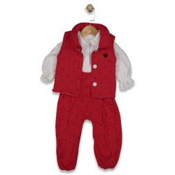 KIZ 9/24 AY MÜSLİN GÖMLEKLİ YELEKLİ ŞİŞME 3’LÜ TAK