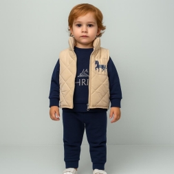 ERKEK 9/24 AY HERMES YELEKLİ 3LÜ TAKIM