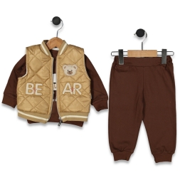 ERKEK 9/24 AY BEAR YELEKLİ 3LÜ TAKIM