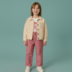 KIZ 2/5 YAŞ KELEBEK BASKILI KOT TAKIM