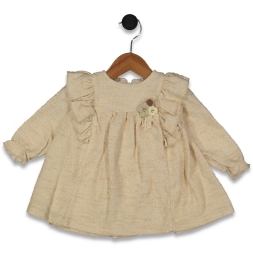 KIZ 9/24 AY ÖRME FIRFIRLI ÇİÇEK ELBİSE