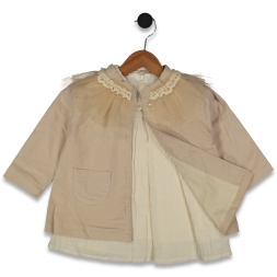 KIZ 9/24 AY YAKA FIRFIRLI CEKET MÜSLİN TUNİNK 2\'Lİ