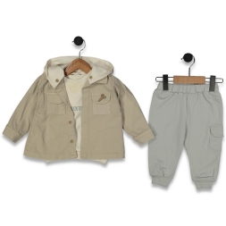 ERKEK 9/24 AY KAPÜŞONLU CEKET SWEAT PANTALONLU 3\'L