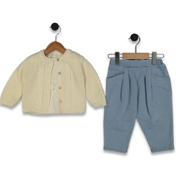 KIZ 9/24 AY BLUZ PNT TRİKO HIRKA 3\'LÜ TK