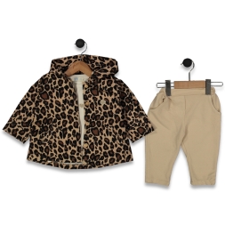 KIZ 9/24 AY LEOPAR CEKET SWEAT PNT 3\'LÜ TAKIM